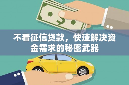 吉首不看征信贷款，快速解决资金需求的秘密武器